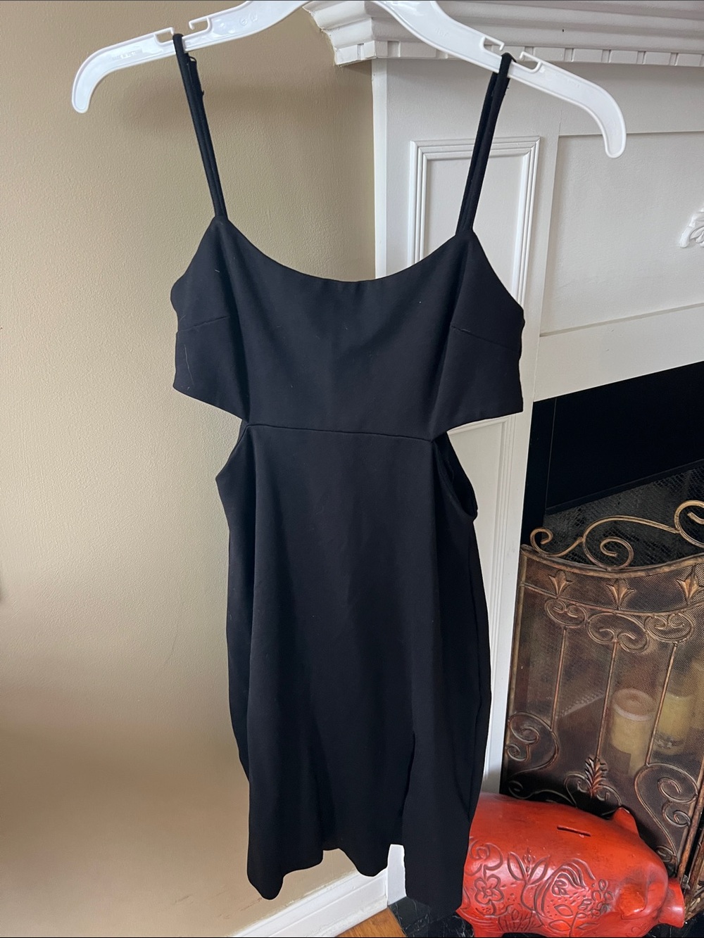 Bonheur D’Amour Classic Black Cutout Slip Dress Size Medium M
